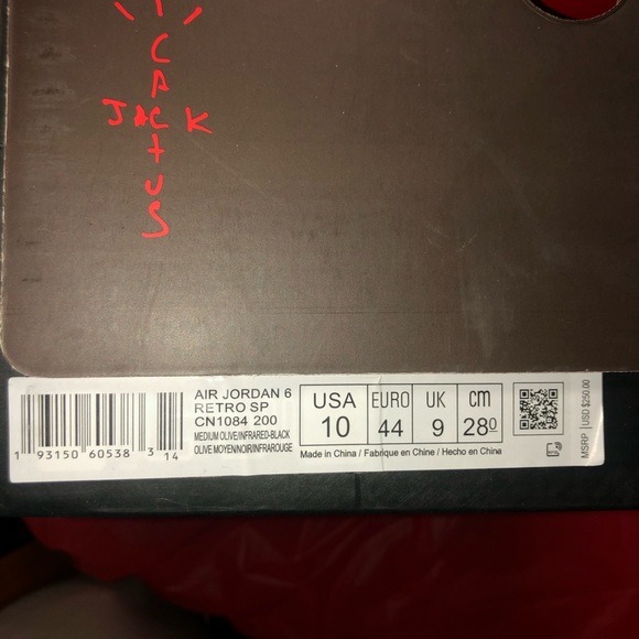 jordan Retro 6 Travis Scott - Picture 8 of 8